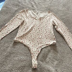 Vs PINK floral bodysuit size L